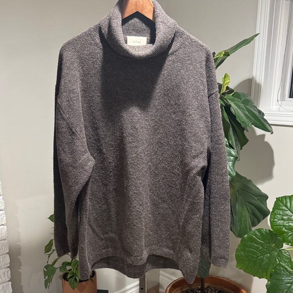 Wilfred Sweaters - Wilfred Charcoal/Brown Turtleneck Sweater
